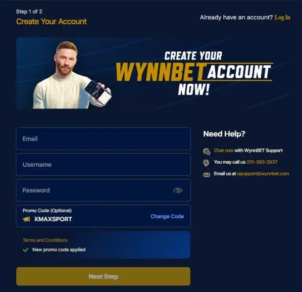 Wynnbet Sign up Steps