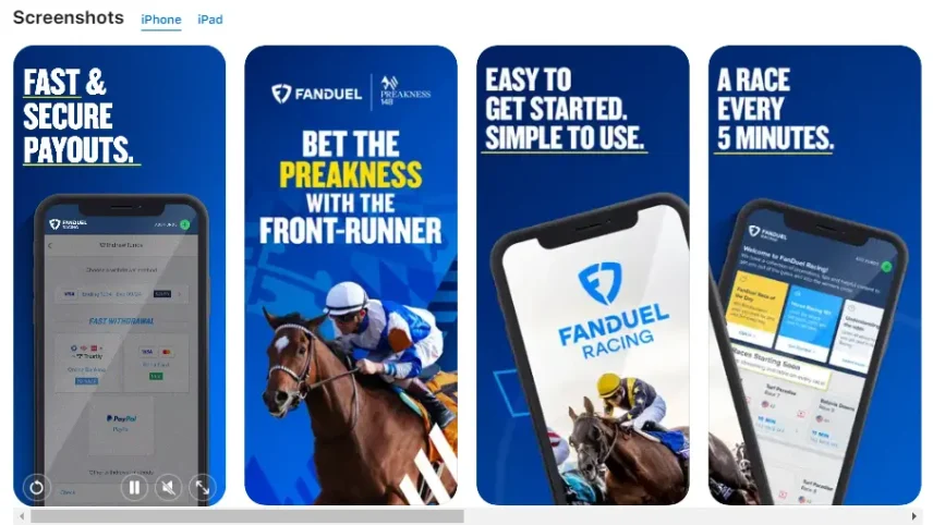 FanDuel Racebook app store screenshots